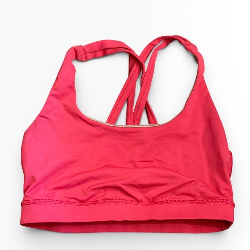 Lululemon Free To Be Wild Sports Bra Pink Strappy Yoga Shelf Bra Size 6 Athletic
